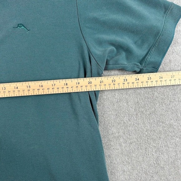 Tommy Bahama Men Large Polo Shirt Short Sleeve Teal Classic Fit Embroidered Golf - Picture 5 of 8
